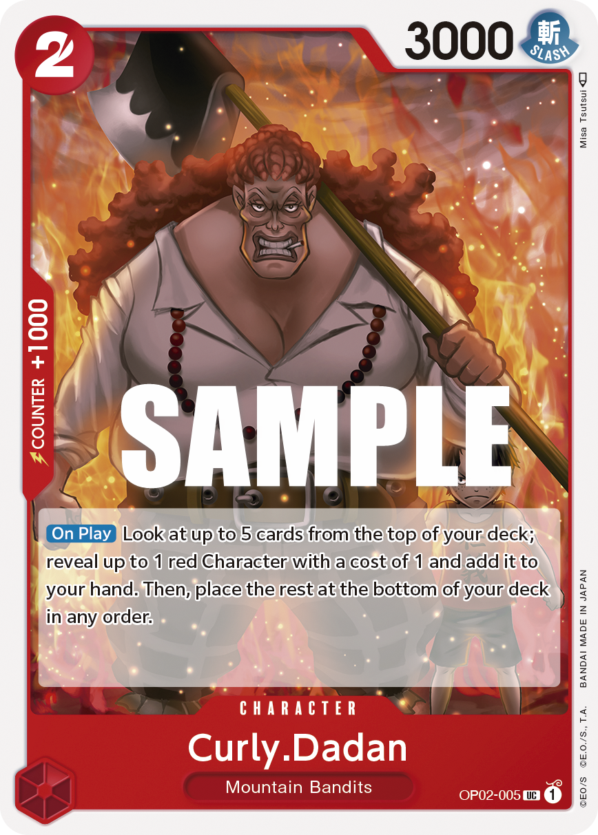 Carte Curly.Dadan OP02-005 Uncommon — One Piece TCG OP-02 (Bandai)