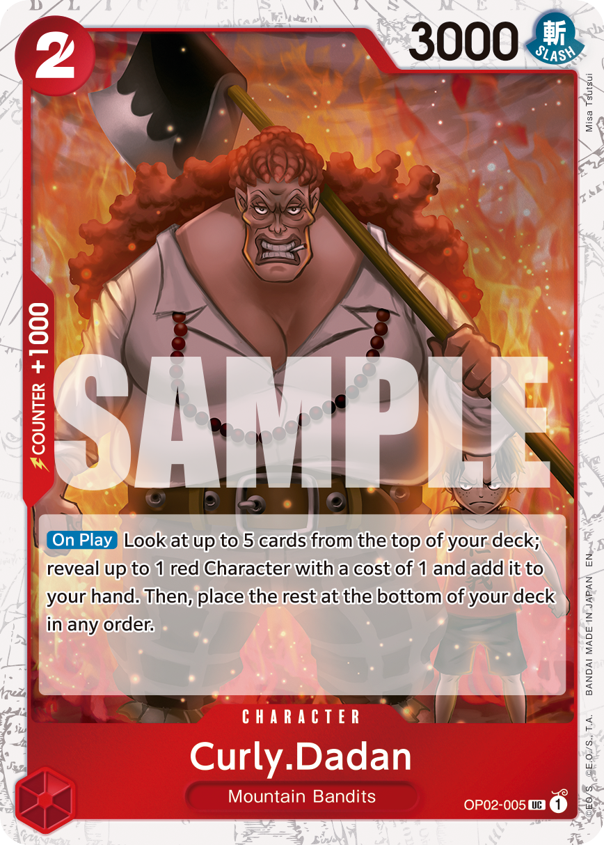 Carte Alt-Art Curly Dadan OP02-005_p1 Uncommon — One Piece TCG PRB-02 The Best Vol. 2 (Bandai)