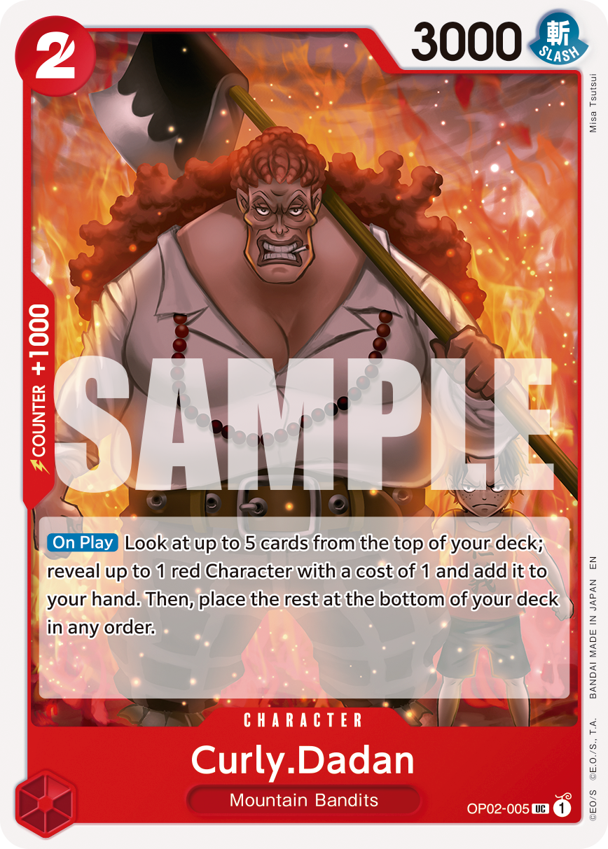 Carte Curly Dadan OP02-005_r1 Uncommon — One Piece TCG PRB-02 (Bandai)
