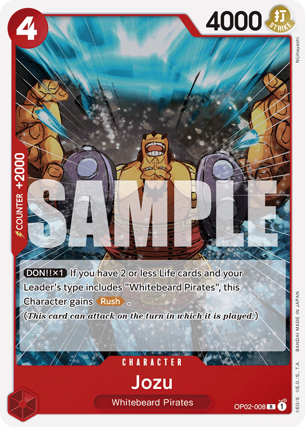 Carte Jozu OP02-008_r1 Rare — One Piece TCG ST-15 (Bandai)