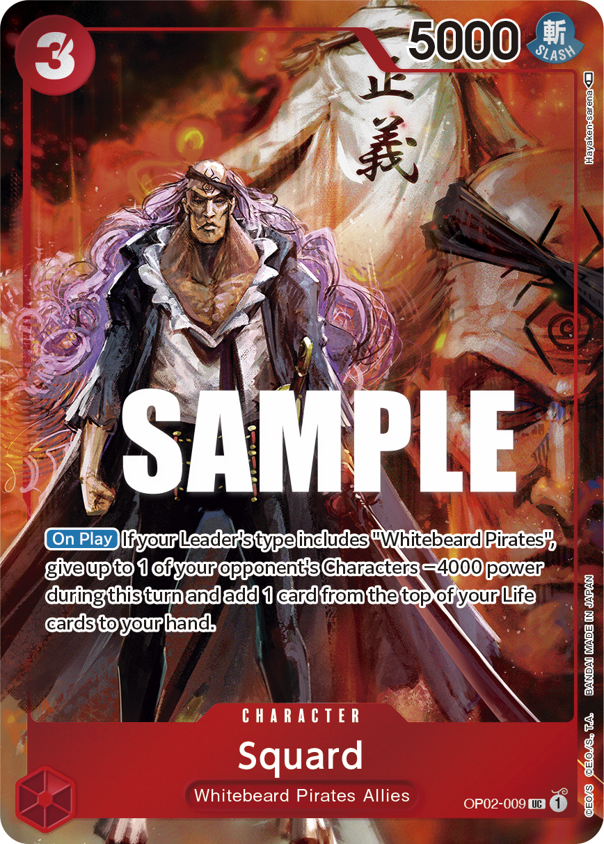 Carte Alt-Art Squard OP02-009_p1 Uncommon — One Piece TCG OP-02 Paramount War (Bandai)