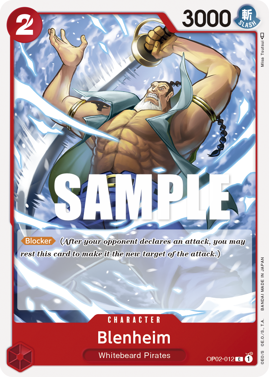 Carte Blenheim OP02-012 Common — One Piece TCG OP-02 Paramount War (Bandai)