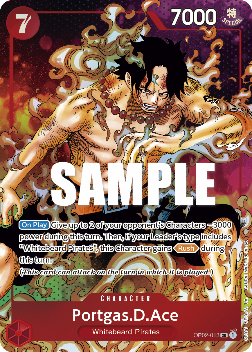 Carte Alt-Art Portgas D. Ace OP02-013_p1 Super Rare — One Piece TCG OP-02 Paramount War (Bandai)