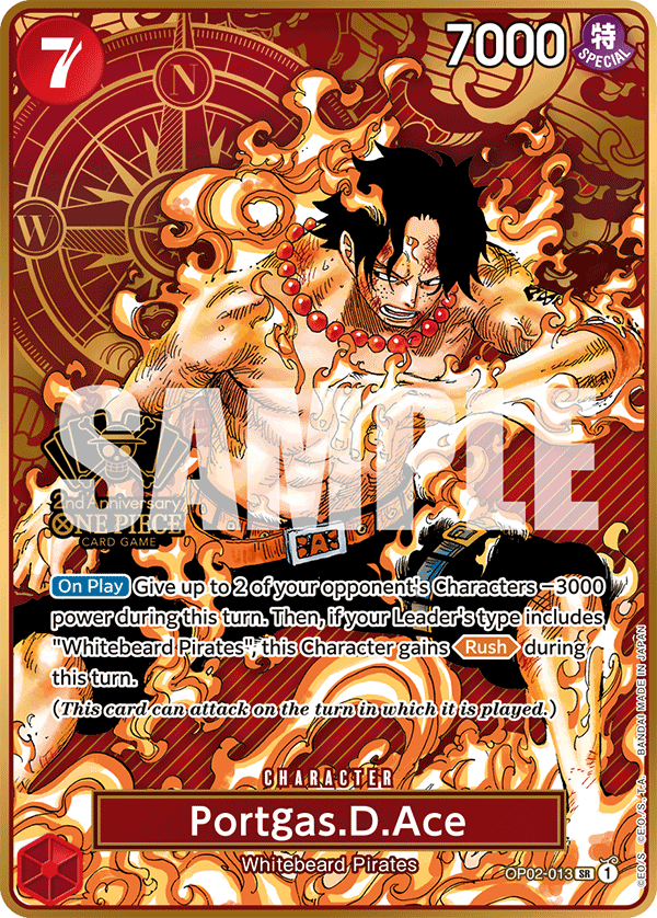 Carte Alt-Art Portgas.D.Ace OP02-013_p5 Super Rare — One Piece TCG OTHER One Piece Products (Bandai)