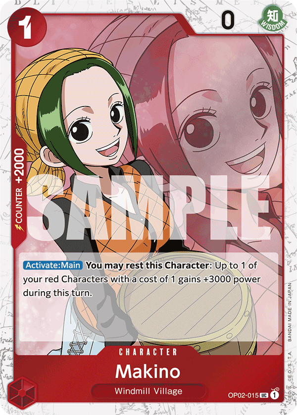 Carte Alt-Art Makino OP02-015_p3 Uncommon — One Piece TCG PRB-01 The Best (Bandai)