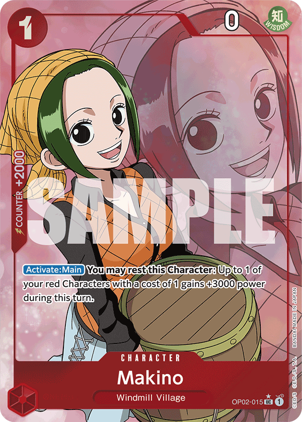 Carte Alt-Art Makino OP02-015_p4 Uncommon — One Piece TCG PRB-01 The Best (Bandai)