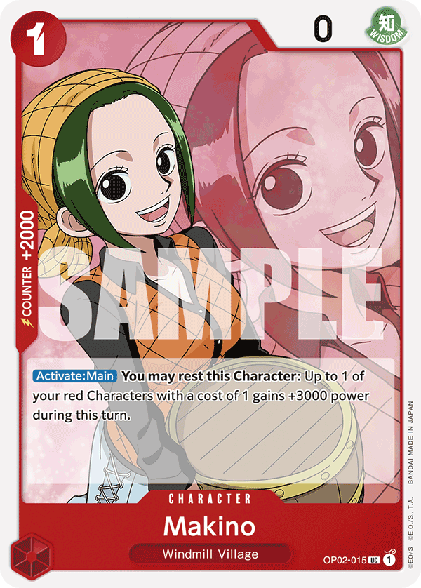 Carte Makino OP02-015_r1 Uncommon — One Piece TCG PRB-01 (Bandai)