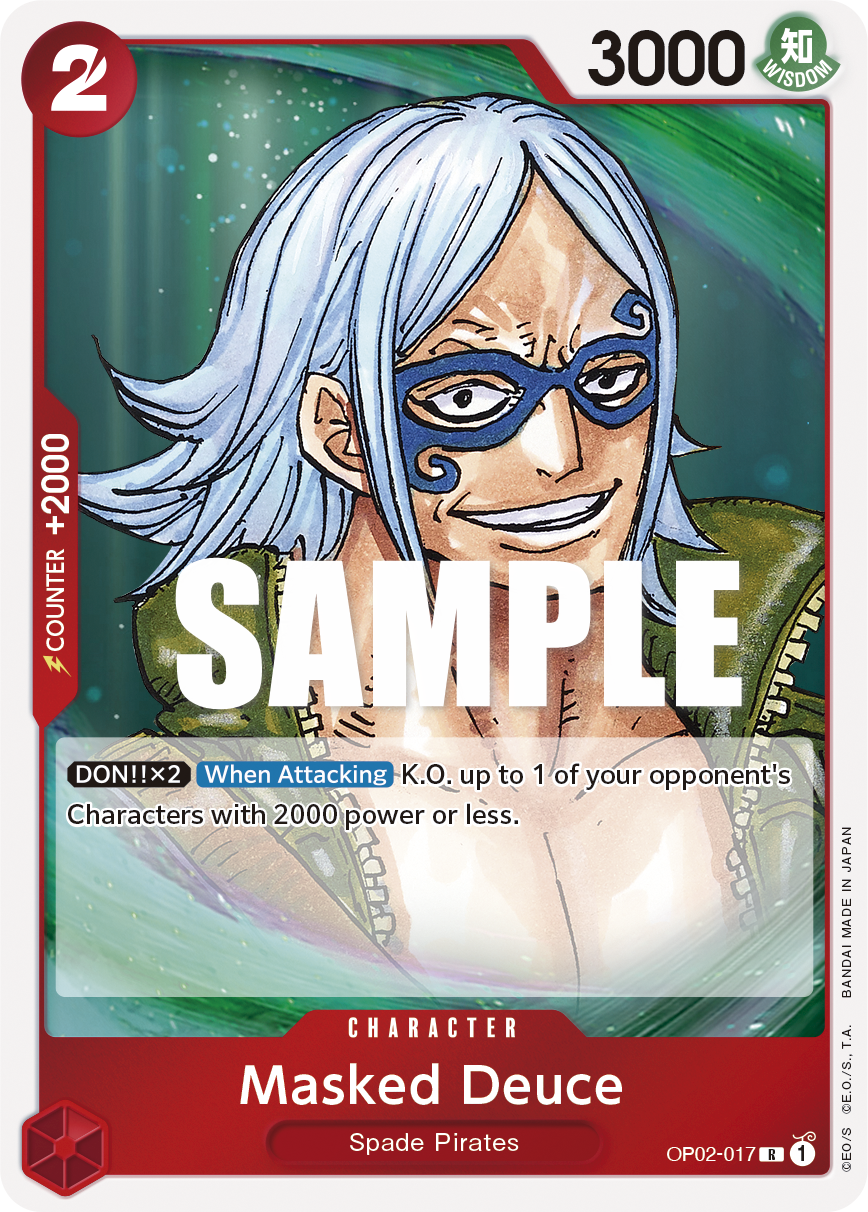 Carte Masked Deuce OP02-017 Rare — One Piece TCG OP-02 Paramount War (Bandai)