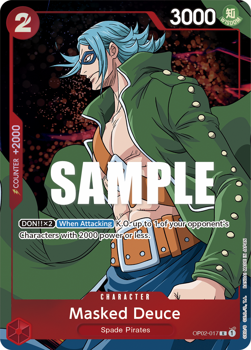 Carte Alt-Art Masked Deuce OP02-017_p1 Rare — One Piece TCG OP-02 Paramount War (Bandai)