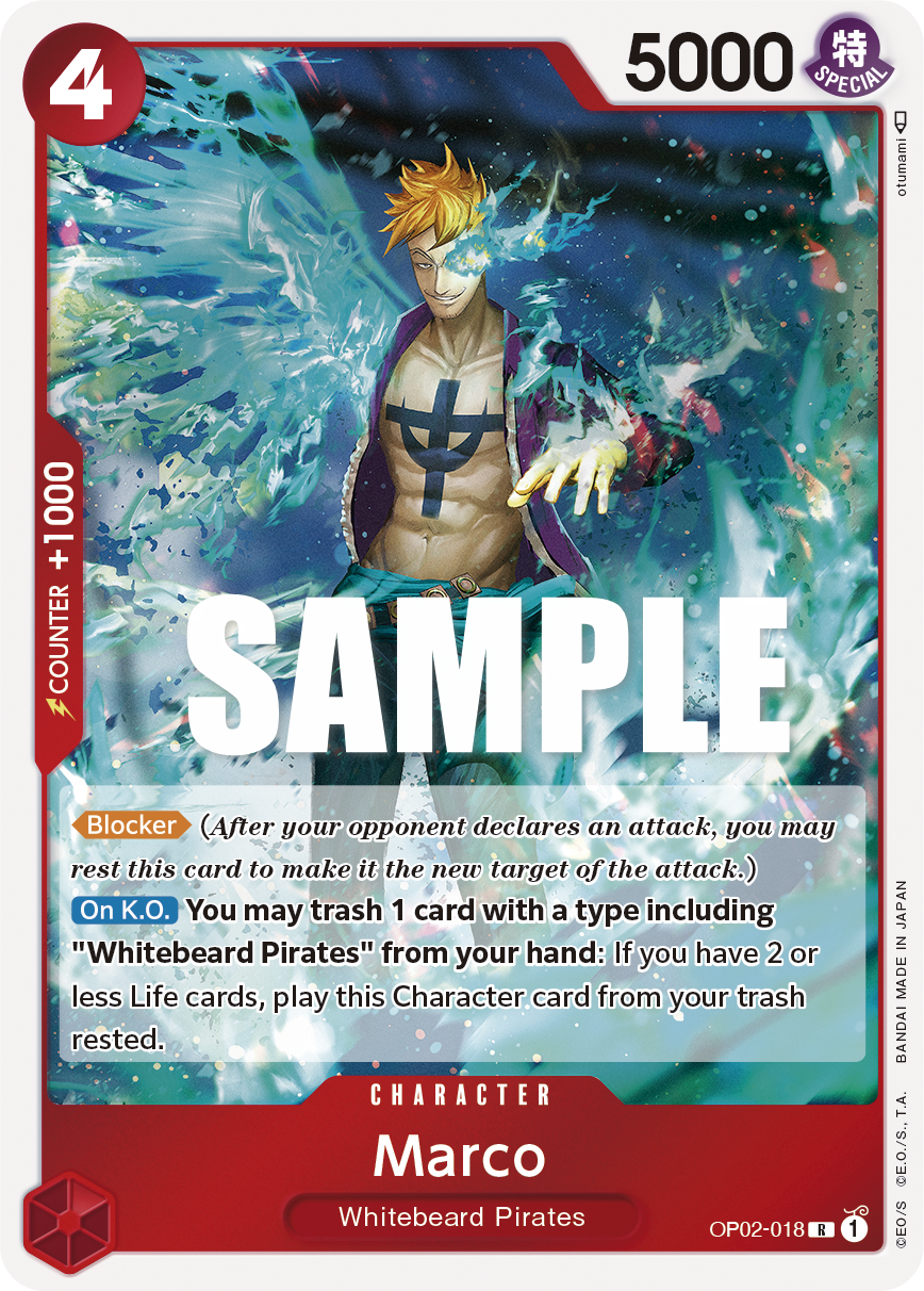 Carte Marco OP02-018 Rare — One Piece TCG OP-02 Paramount War (Bandai)