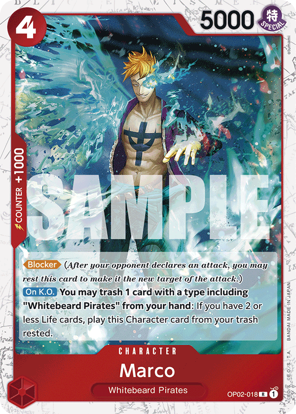 Carte Marco OP02-018_p4 Rare — One Piece TCG PRB-01 (Bandai)