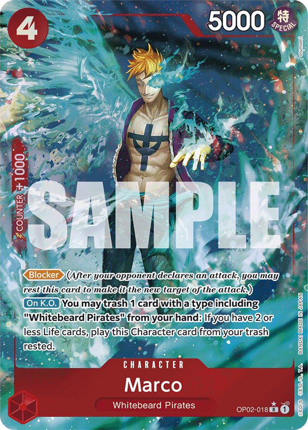 Carte Marco OP02-018_p5 Rare Alt Art — One Piece TCG PRB-01 The Best (Bandai)
