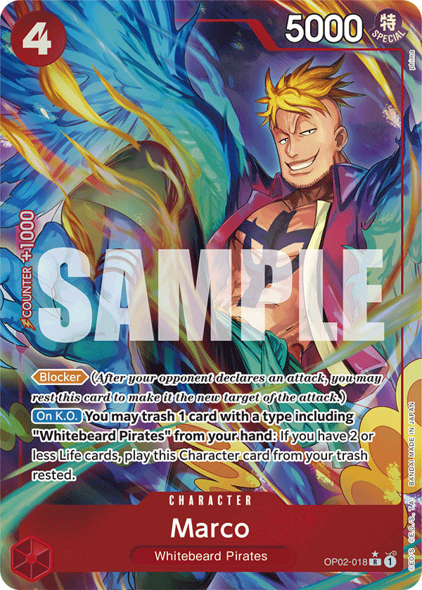 Carte Marco OP02-018_p6 Rare Alt Art — One Piece TCG PRB-01 The Best (Bandai)