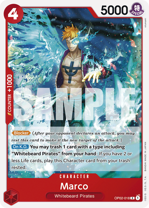 Carte Marco OP02-018_r1 Rare Serial — One Piece TCG ST-15 Starter Deck: Red Edward.Newgate (Bandai)