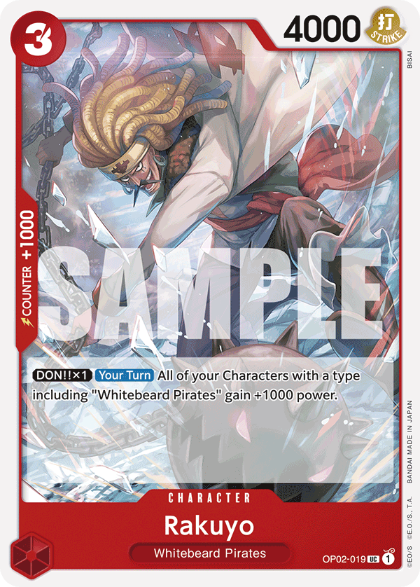 Carte Rakuyo OP02-019_r1 Uncommon Serial — One Piece TCG ST-15 Starter Deck: Red Edward.Newgate (Bandai)