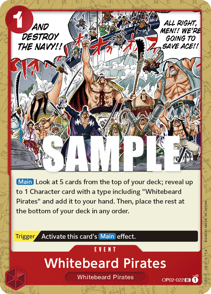 Carte Whitebeard Pirates OP02-022 Uncommon — One Piece TCG OP-02 Paramount War (Bandai)