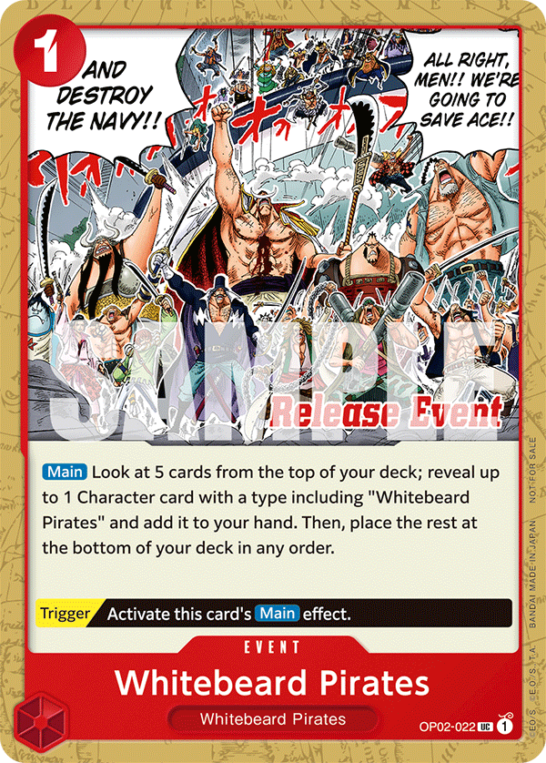 Carte Équipage de Barbe Blanche OP02-022_p1 Uncommon Alt Art — One Piece TCG PROMO-OP-02 Promos: Paramount War (Bandai)