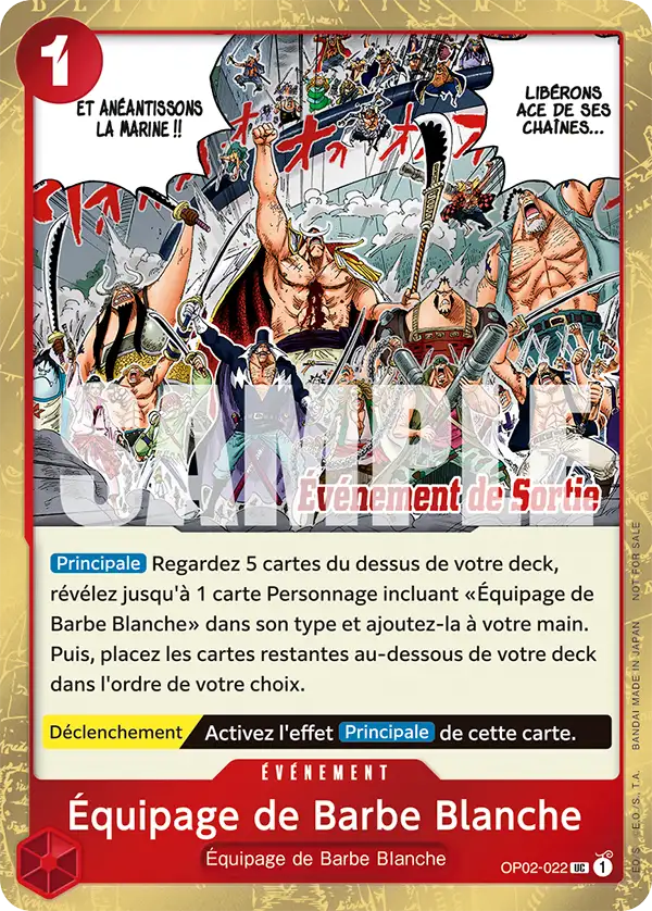 Carte Whitebeard Pirates OP02-022_p2 Uncommon Alt Art — One Piece TCG OP-02 Paramount War (Bandai)