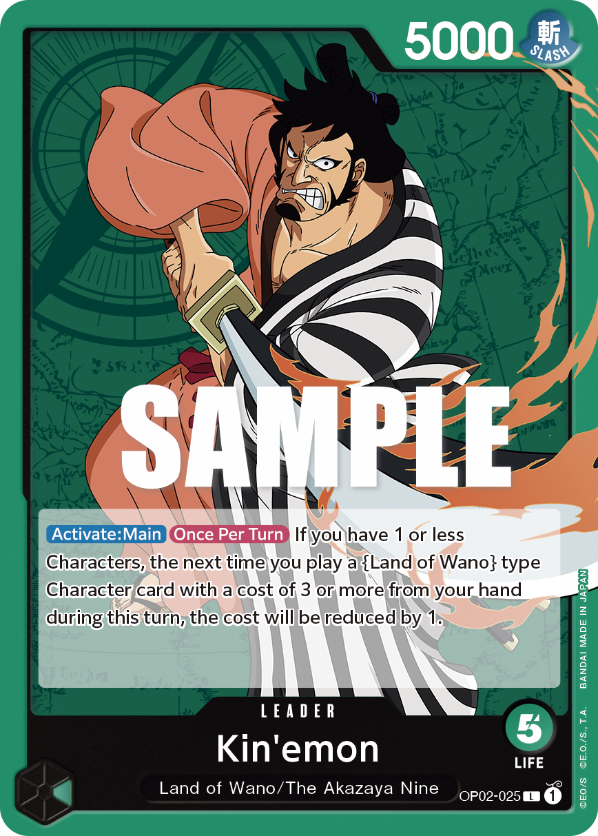 Carte Kin'emon OP02-025 Leader — One Piece TCG OP-02 (Bandai)