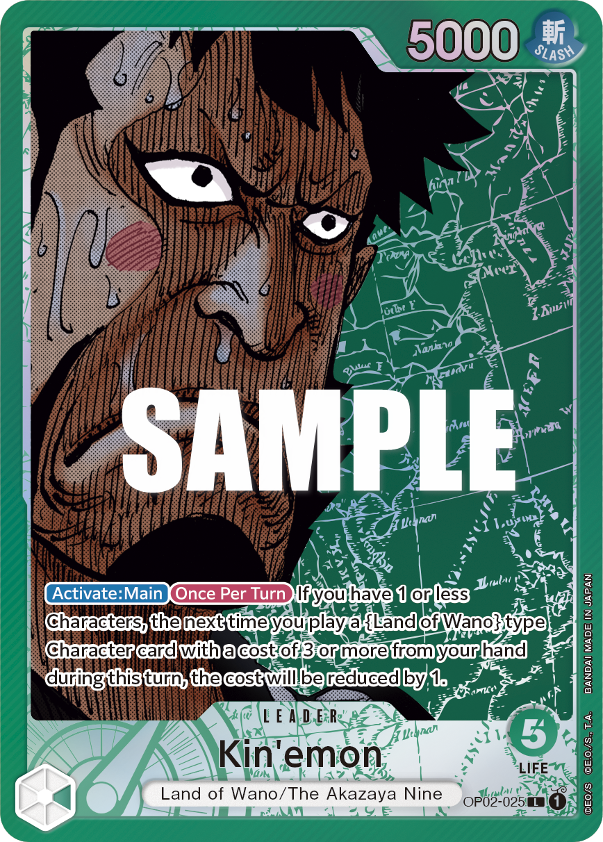 Carte Kin'emon OP02-025_p1 Leader — One Piece TCG OP-02 (Bandai)