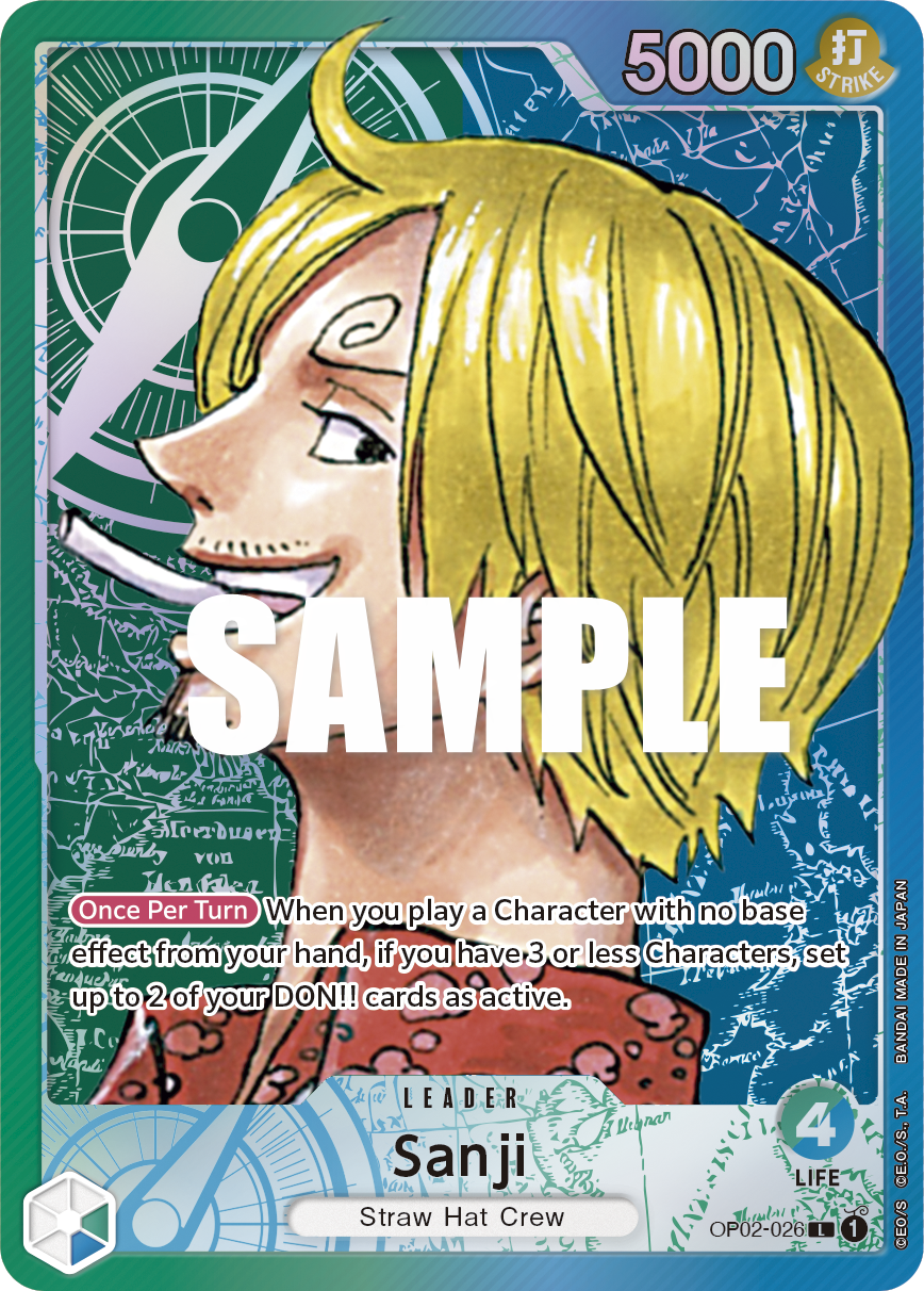 Carte Sanji OP02-026_p1 Leader — One Piece TCG OP-02 (Bandai)