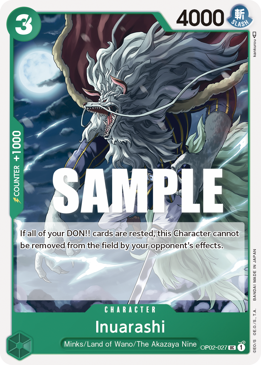 Carte Inuarashi OP02-027 Uncommon — One Piece TCG OP-02 (Bandai)