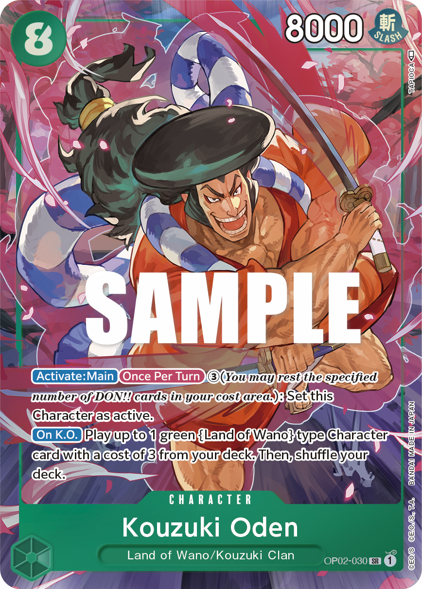 Carte Kouzuki Oden OP02-030_p1 Super Rare Alt Art — One Piece TCG OP-02 Paramount War (Bandai)