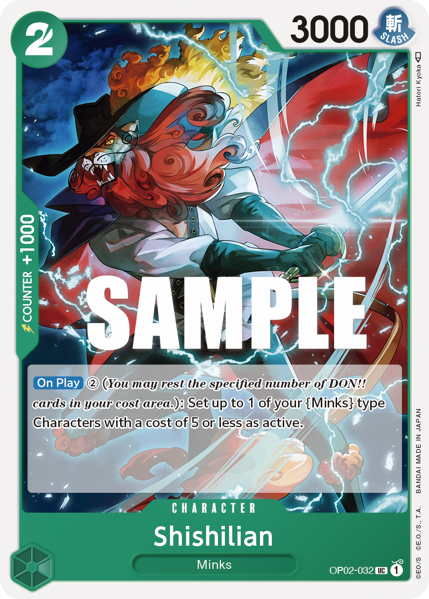 Carte Shishilian OP02-032 Uncommon — One Piece TCG OP-02 Paramount War (Bandai)