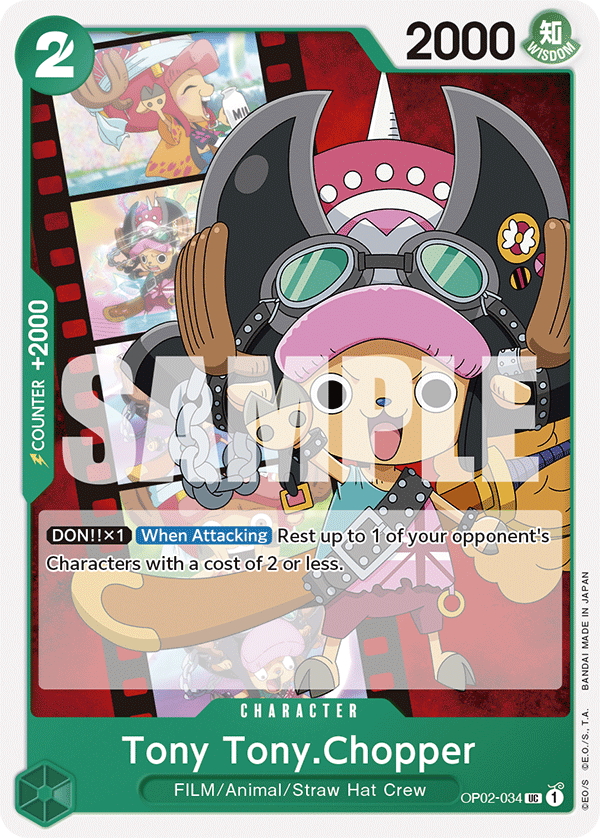 Carte Tony-Tony Chopper OP02-034_p1 Uncommon Alt Art — One Piece TCG ST-11 Starter Deck: Uta (Bandai)