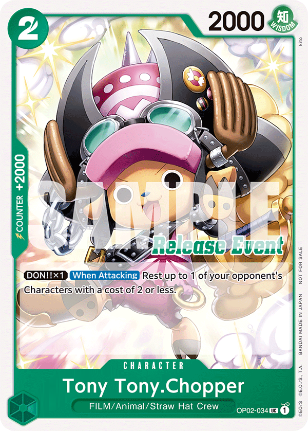 Carte Tony-Tony Chopper OP02-034_p2 Uncommon Alt Art — One Piece TCG PROMO-OP-02 Promos: Paramount War (Bandai)