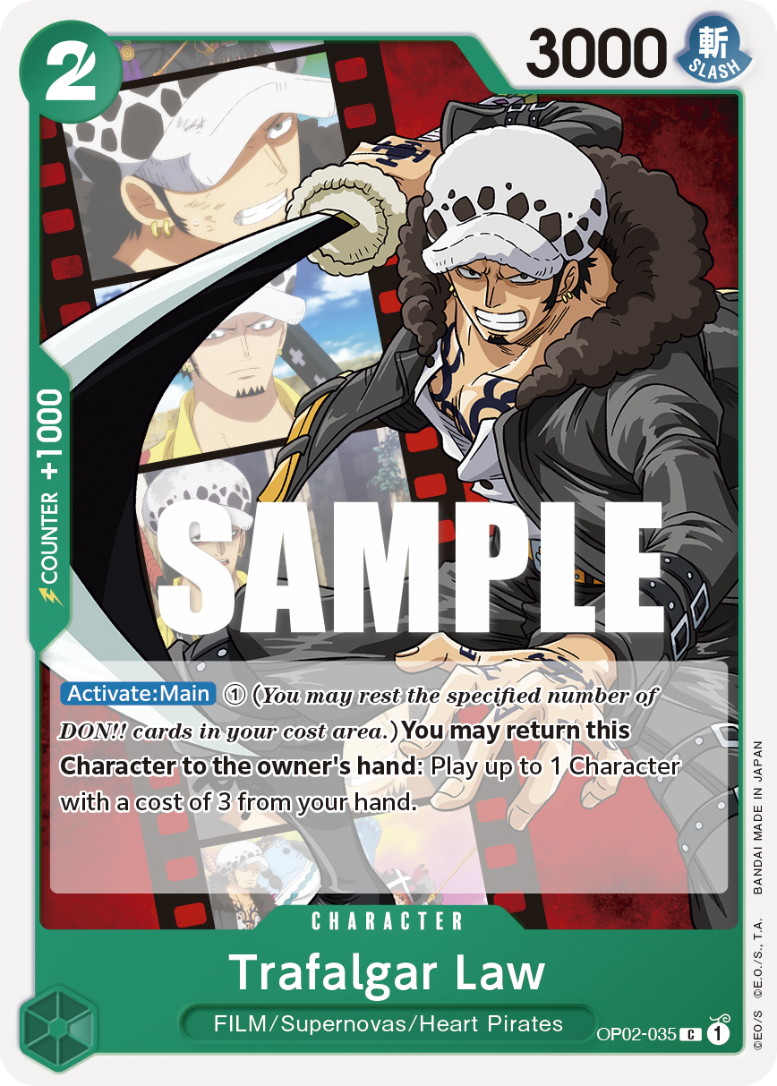 Carte Trafalgar Law OP02-035 Common — One Piece TCG OP-02 Paramount War (Bandai)