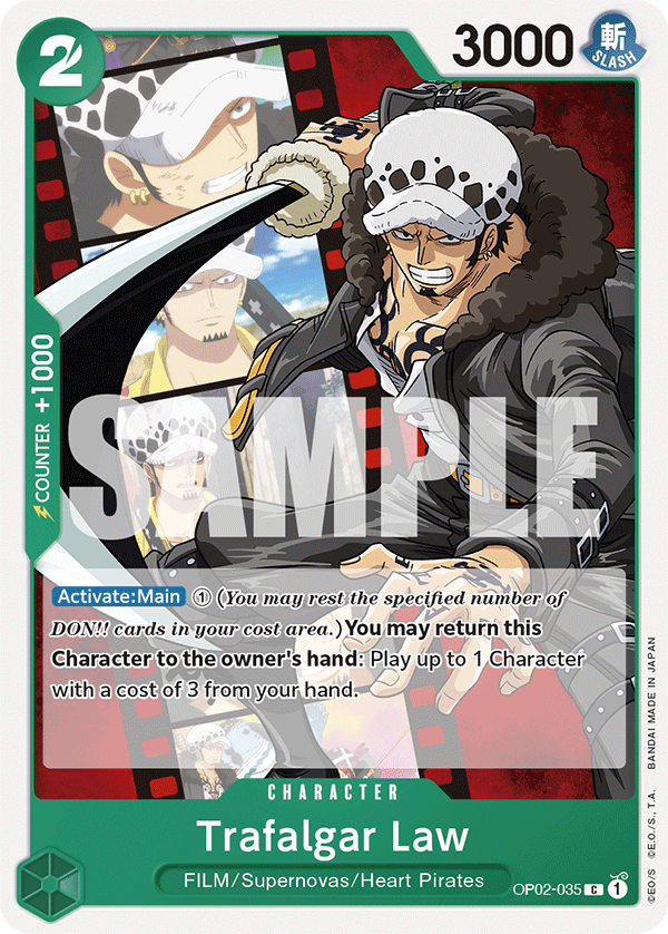 Carte Trafalgar Law OP02-035_p2 Common Alt Art — One Piece TCG ST-11 Starter Deck: Uta (Bandai)