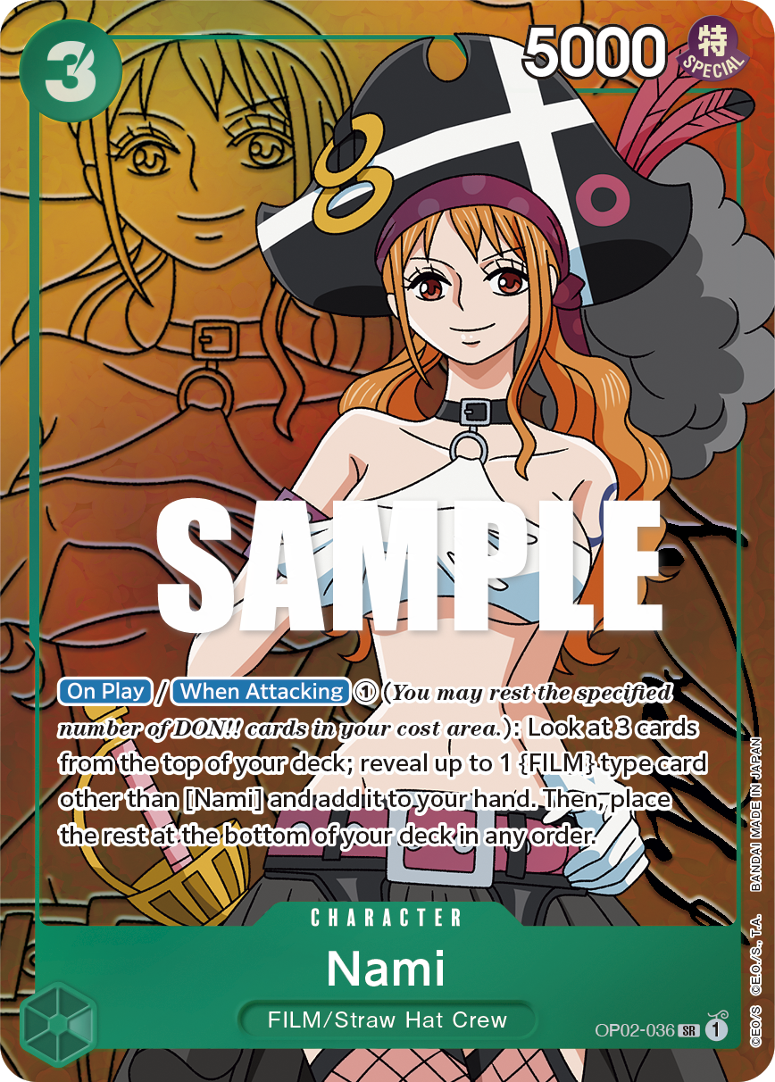 Carte Nami OP02-036_p1 Super Rare Alt Art — One Piece TCG OP-02 Paramount War (Bandai)