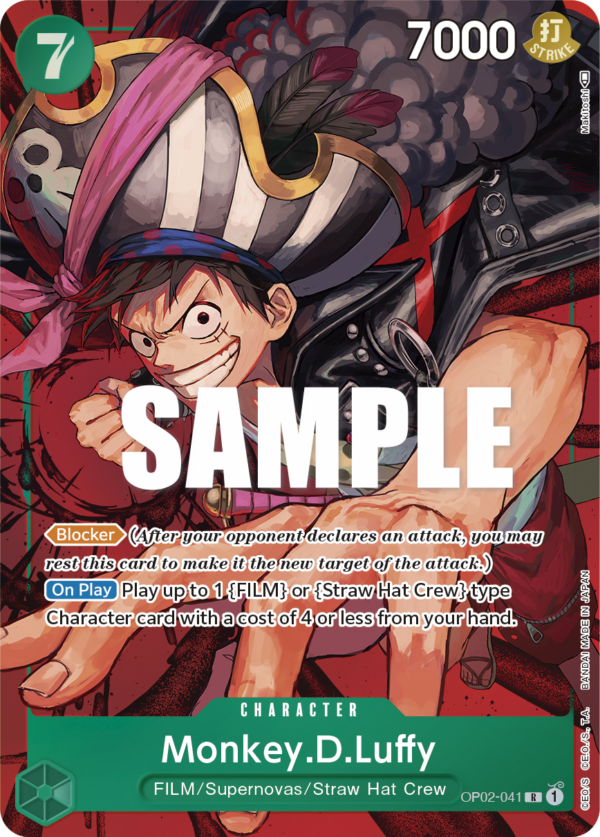 Carte Monkey.D.Luffy OP02-041_p1 Rare Alt Art — One Piece TCG OP-02 Paramount War (Bandai)