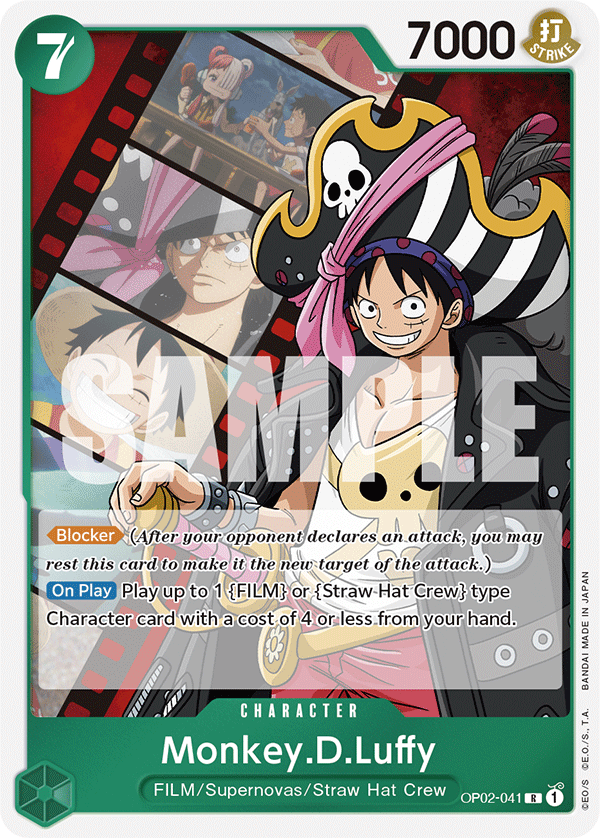 Carte Monkey.D.Luffy OP02-041_p2 Rare Alt Art — One Piece TCG ST-11 Starter Deck: Uta (Bandai)