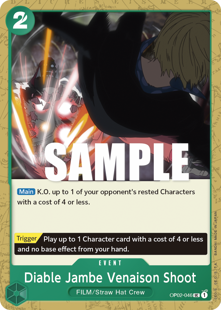 Carte Diable Jambe Venaison Shoot OP02-046 Uncommon — One Piece TCG OP-02 Paramount War (Bandai)