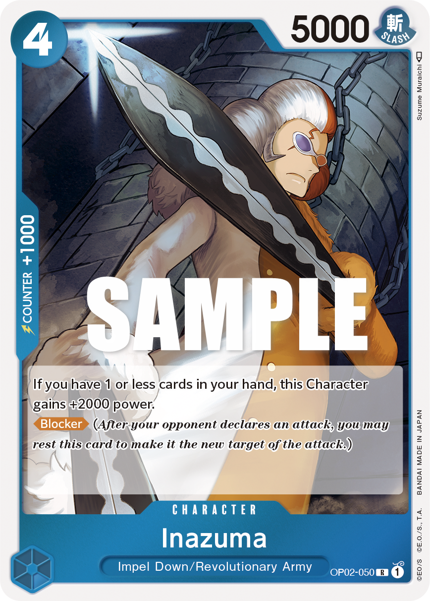 Carte Inazuma OP02-050 Rare — One Piece TCG OP-02 (Bandai)