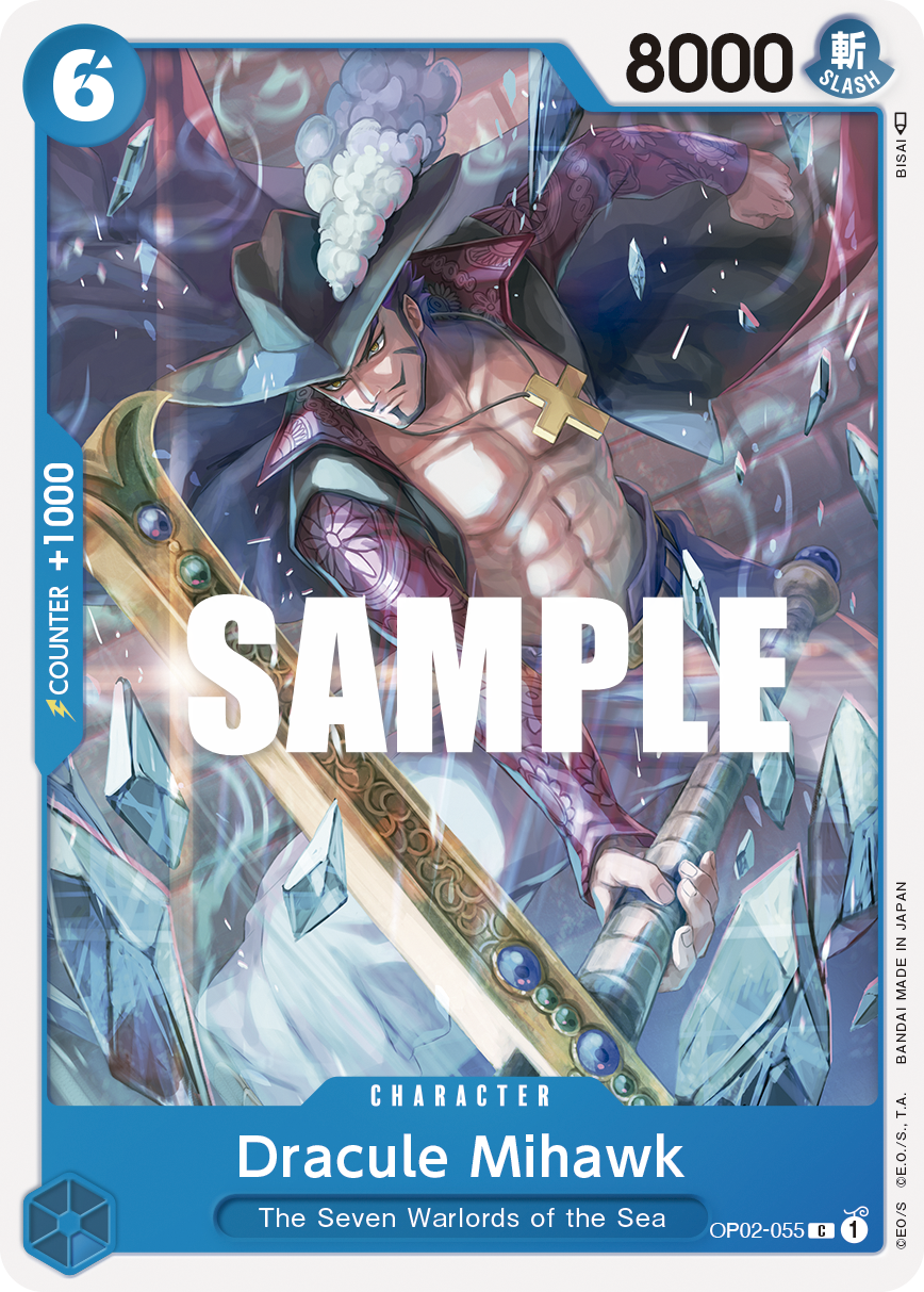 Carte Dracule Mihawk OP02-055 Common — One Piece TCG OP-02 Paramount War (Bandai)