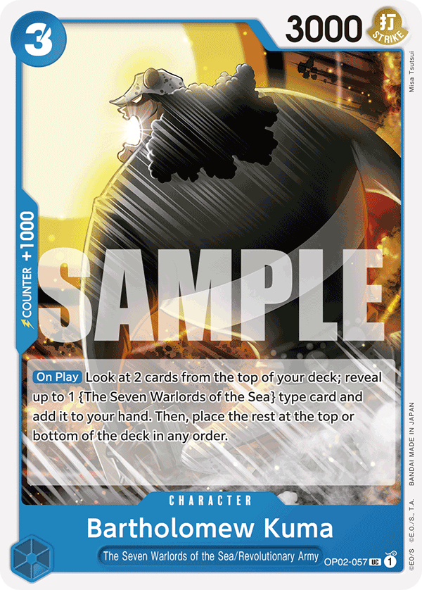 Carte Bartholomew Kuma OP02-057_r1 Uncommon — One Piece TCG ST-17 (Bandai)