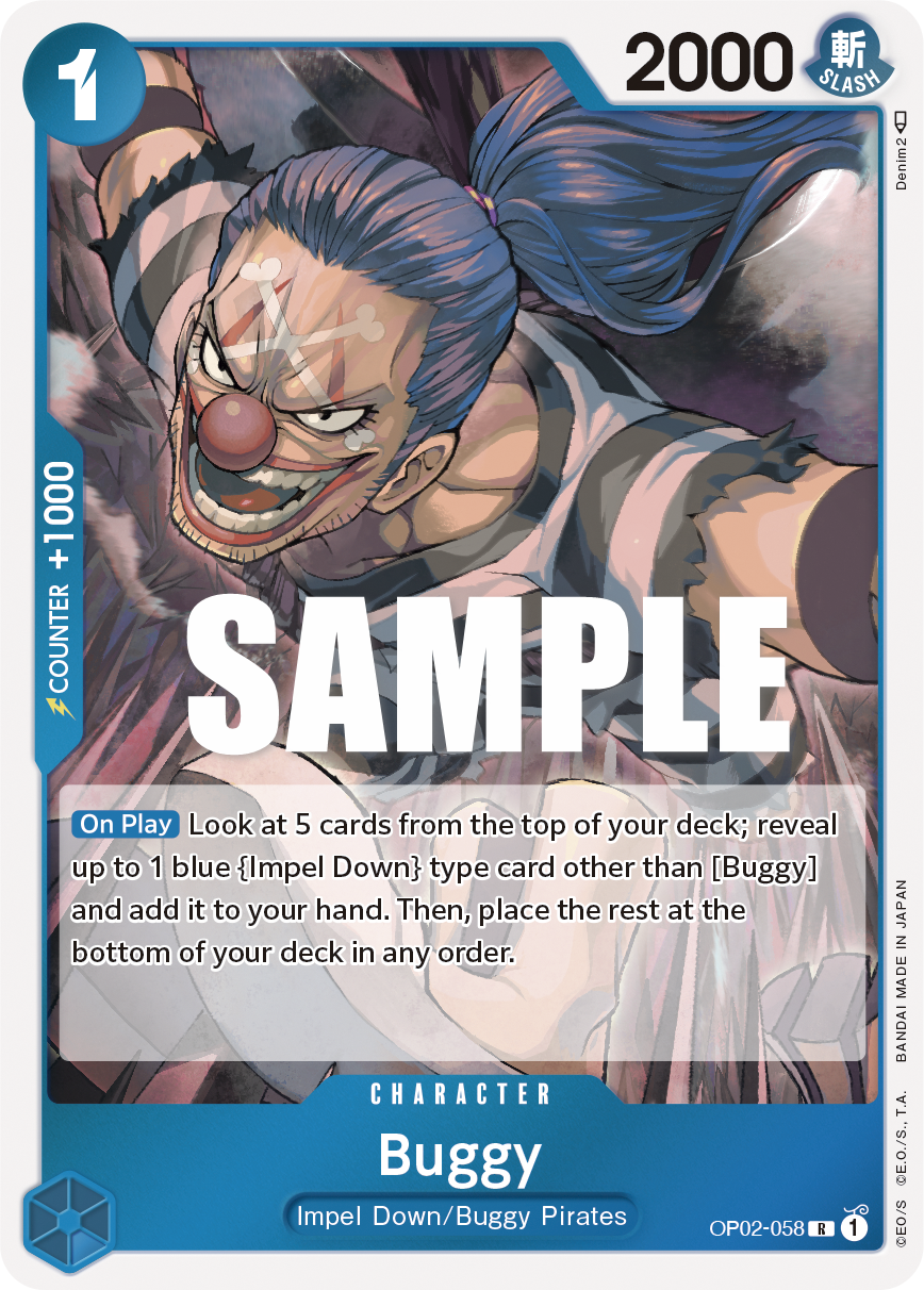 Carte Buggy OP02-058 Rare — One Piece TCG OP-02 Paramount War (Bandai)