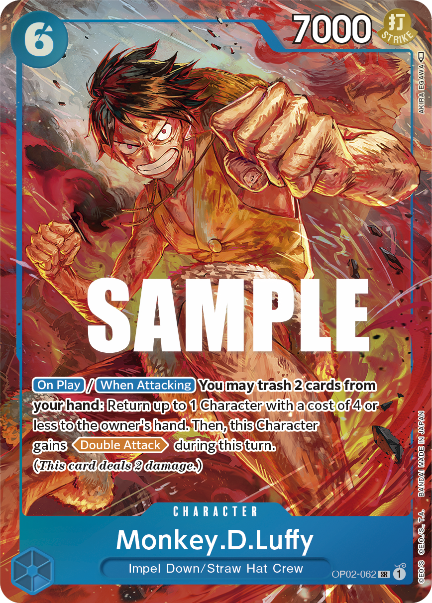 Carte Monkey.D.Luffy OP02-062_p1 Super Rare Alt Art — One Piece TCG OP-02 Paramount War (Bandai)