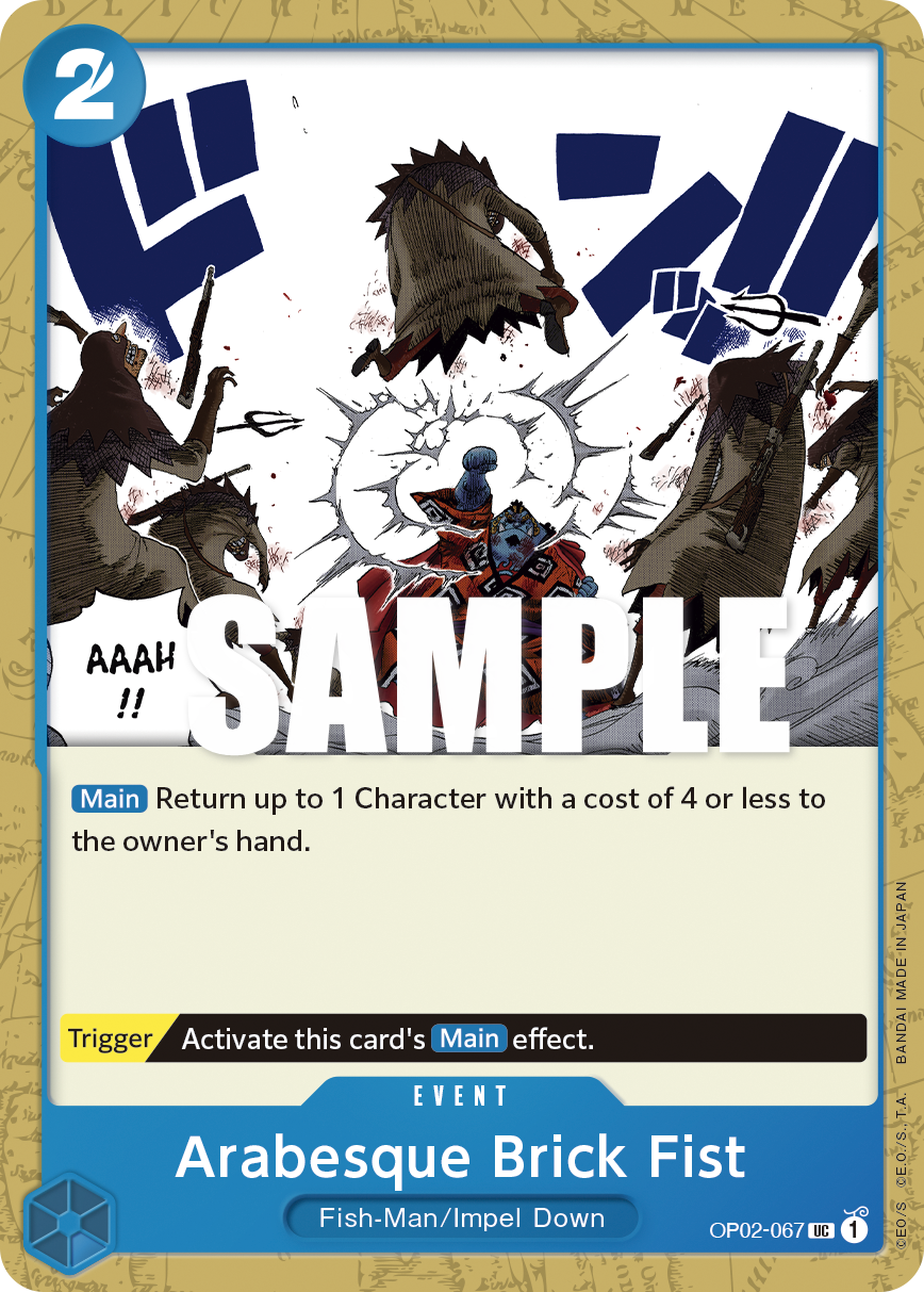 Carte Arabesque Brick Fist OP02-067 Uncommon — One Piece TCG OP-02 Paramount War (Bandai)