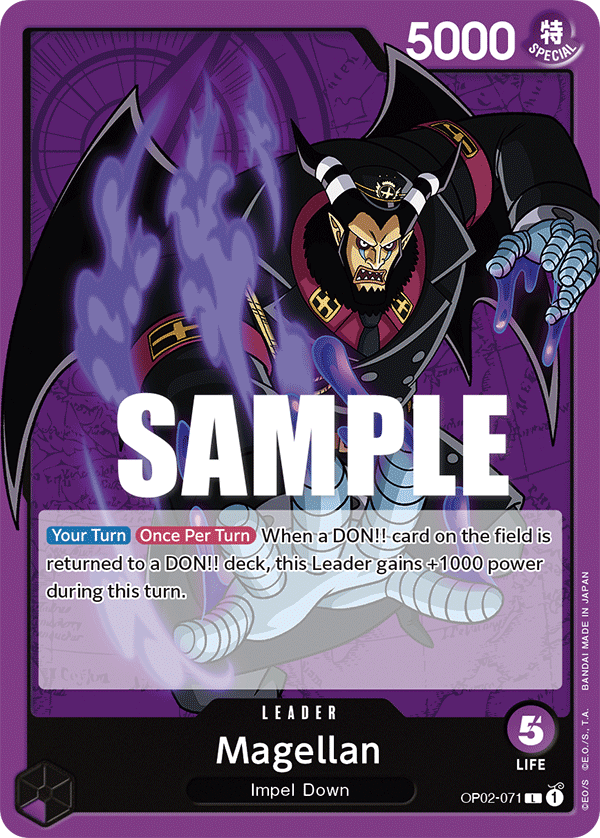 Carte Magellan OP02-071 Leader — One Piece TCG OP-02 (Bandai)