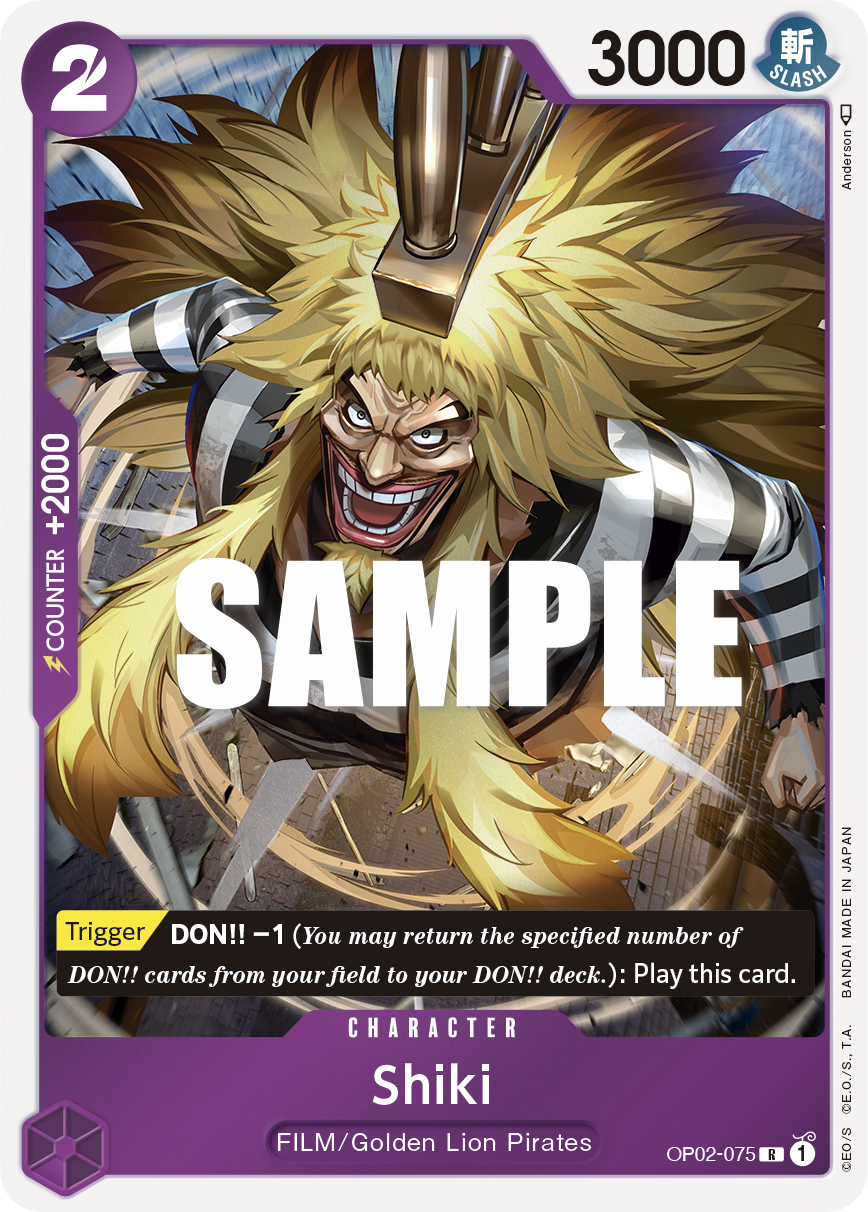 Carte Shiki OP02-075 Rare — One Piece TCG OP-02 (Bandai)