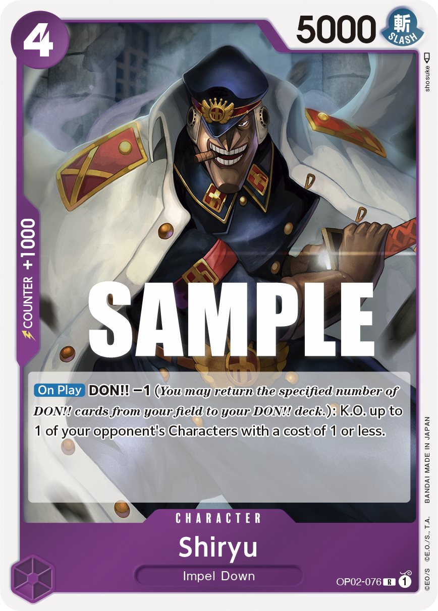Carte Shiryu OP02-076 Rare — One Piece TCG OP-02 Paramount War (Bandai)