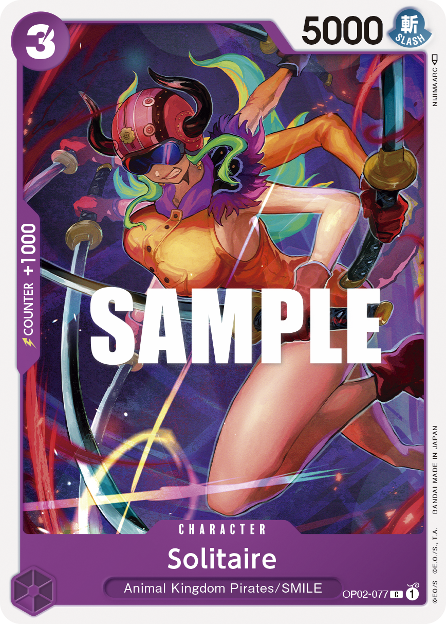 Carte Solitaire OP02-077 Common — One Piece TCG OP-02 Paramount War (Bandai)