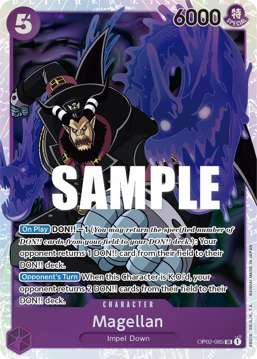 Carte Magellan OP02-085 Super Rare — One Piece TCG OP-02 Paramount War (Bandai)