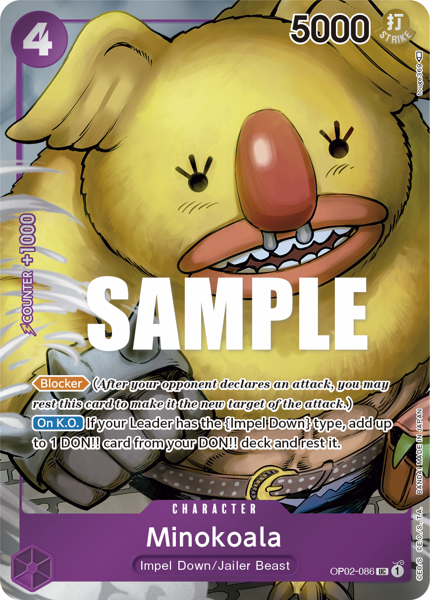 Carte Minokoala OP02-086_p1 Uncommon Alt Art — One Piece TCG OP-02 Paramount War (Bandai)