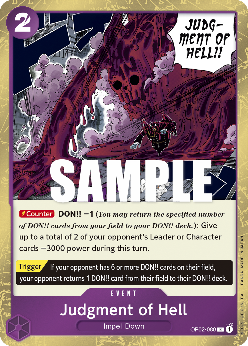 Carte Judgment of Hell OP02-089 Rare — One Piece TCG OP-02 Paramount War (Bandai)