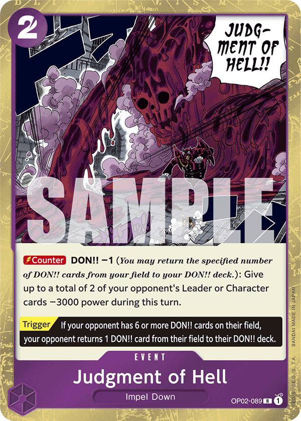 Carte Juge des Enfers OP02-089_p2 Rare Alt Art — One Piece TCG PRB-01 The Best (Bandai)